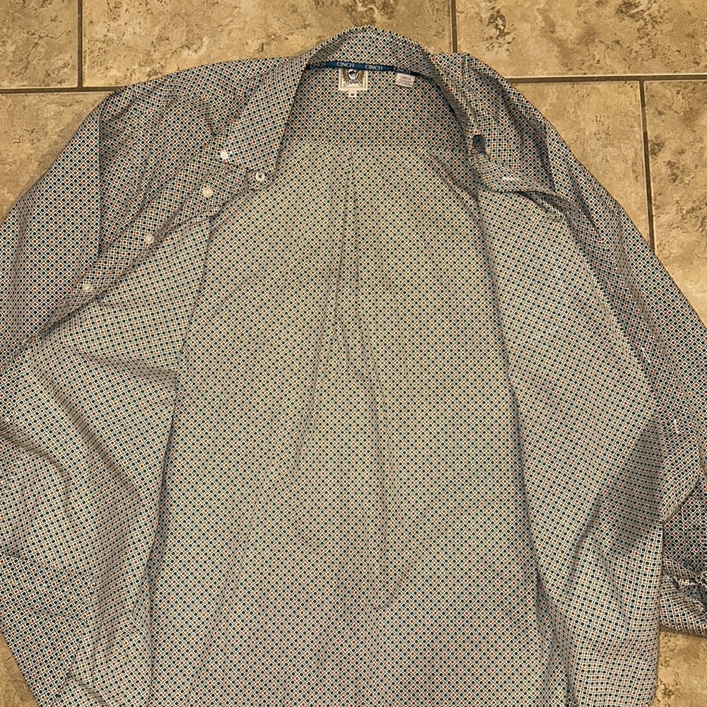 Men’s Medium Cinch Square Pattern Western Shirt - image 6